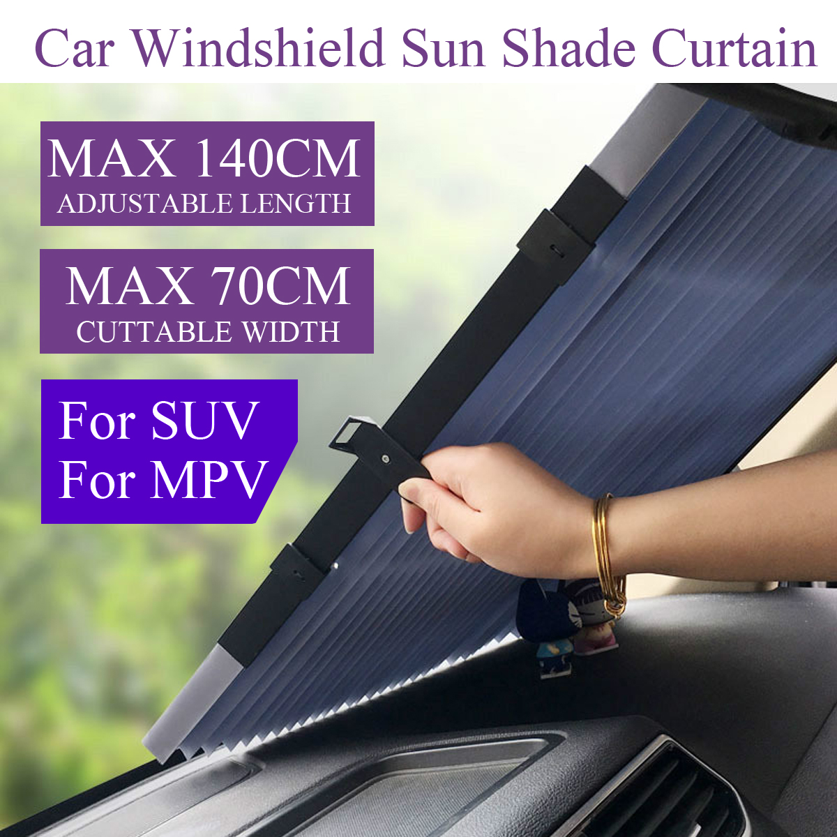 Car-Front-Windshield-Visor-Retractable-Curtain-Sun-Shade-UV-Protection-1664992