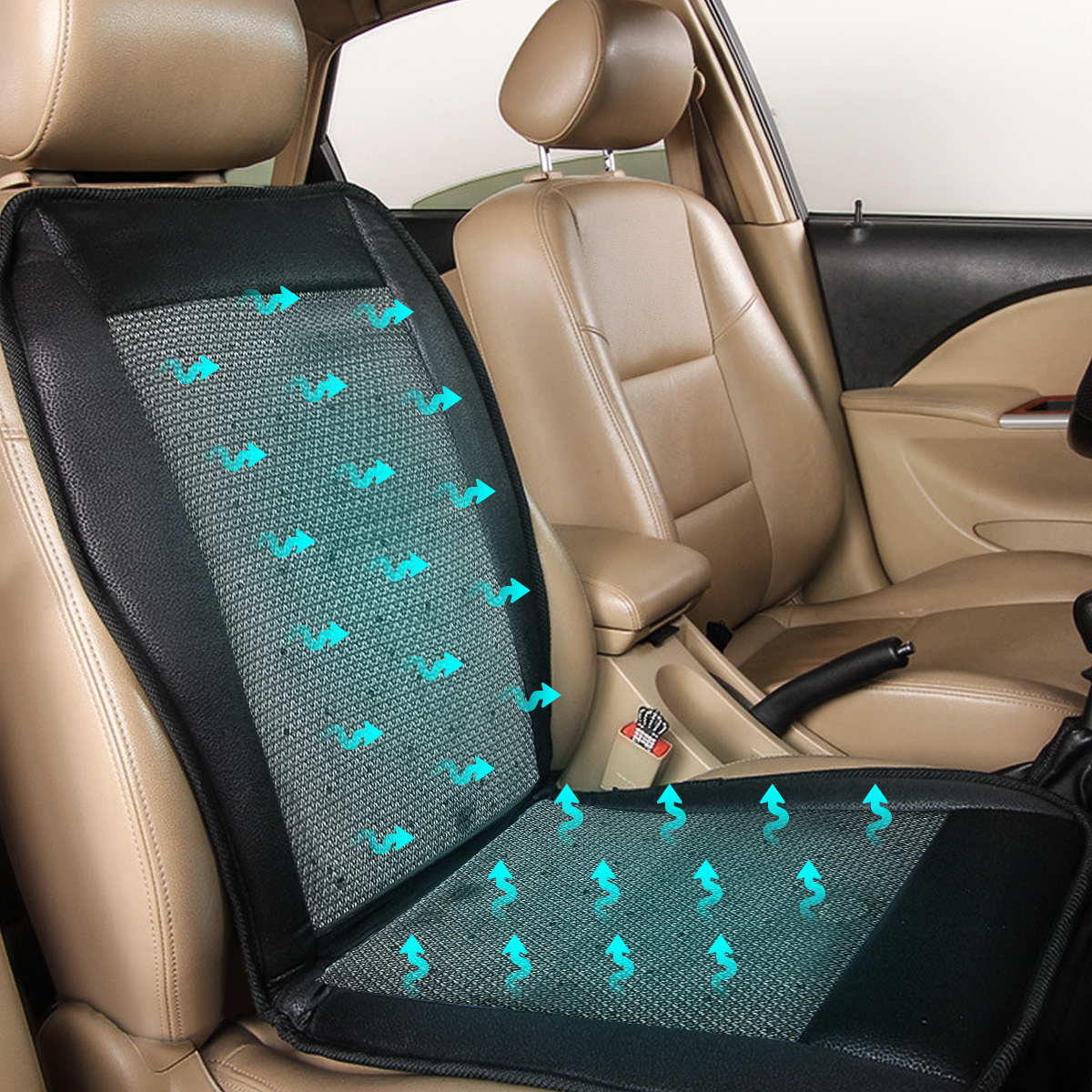 12V Cooling Car Seat Cushion Cover Conditioned Cooler Pad with Air