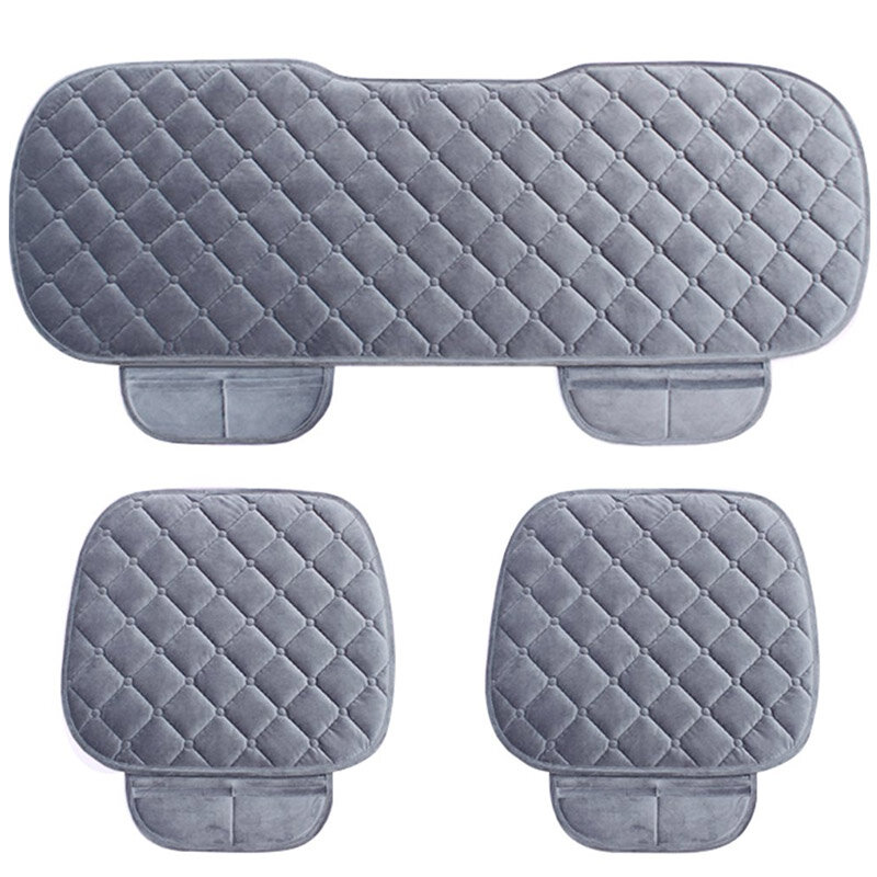 3PCS Universal Seat Covers Thicken Cushion Front Rear Protector Nonslip