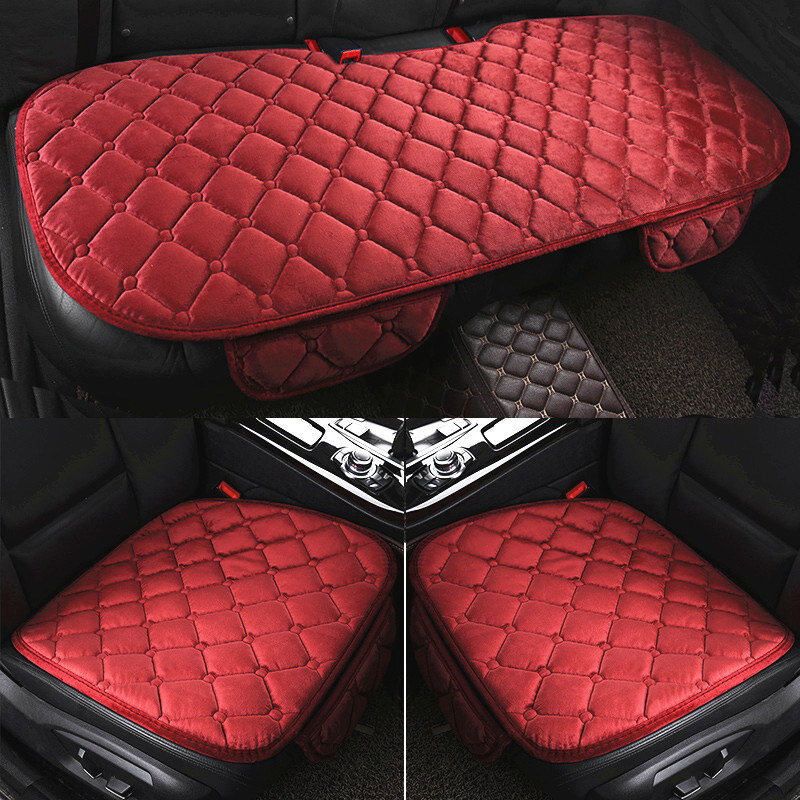 3PCS Universal Seat Covers Thicken Cushion Front Rear Protector Nonslip