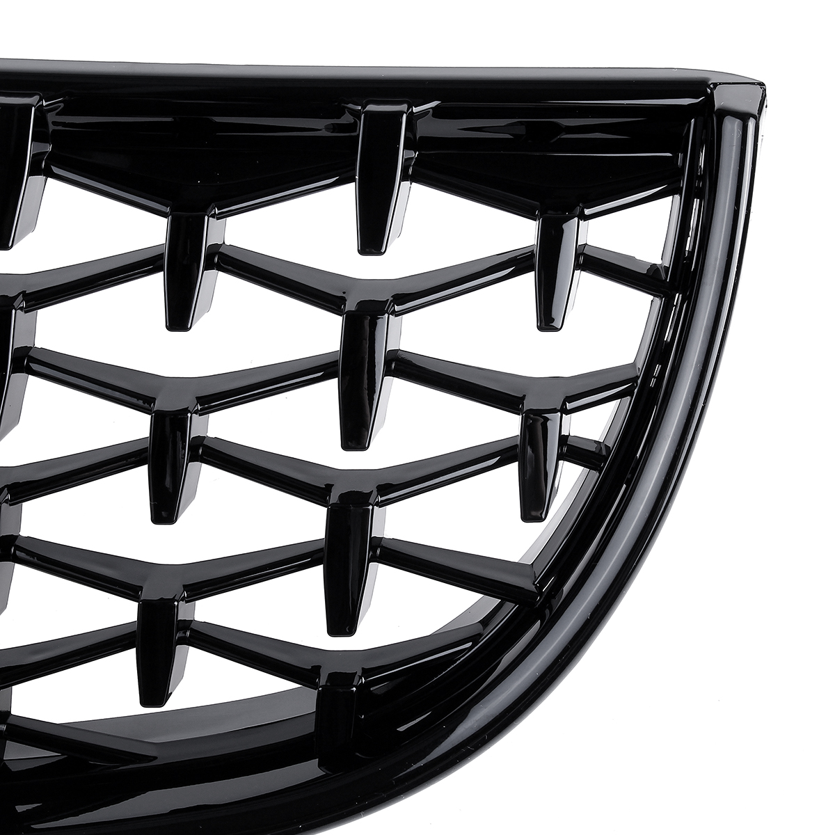 Front-Bumper-Hood-Grille-Eyelids-Dual-Slat-Diamond-Style-Glossy-Black-For-BMW-3-Series-E90-E91-05-08-1812792