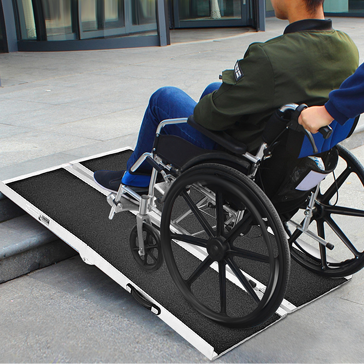 7FT Non-Skid Aluminum Portable Multifold Wheelchair Ramp 600 lb ...