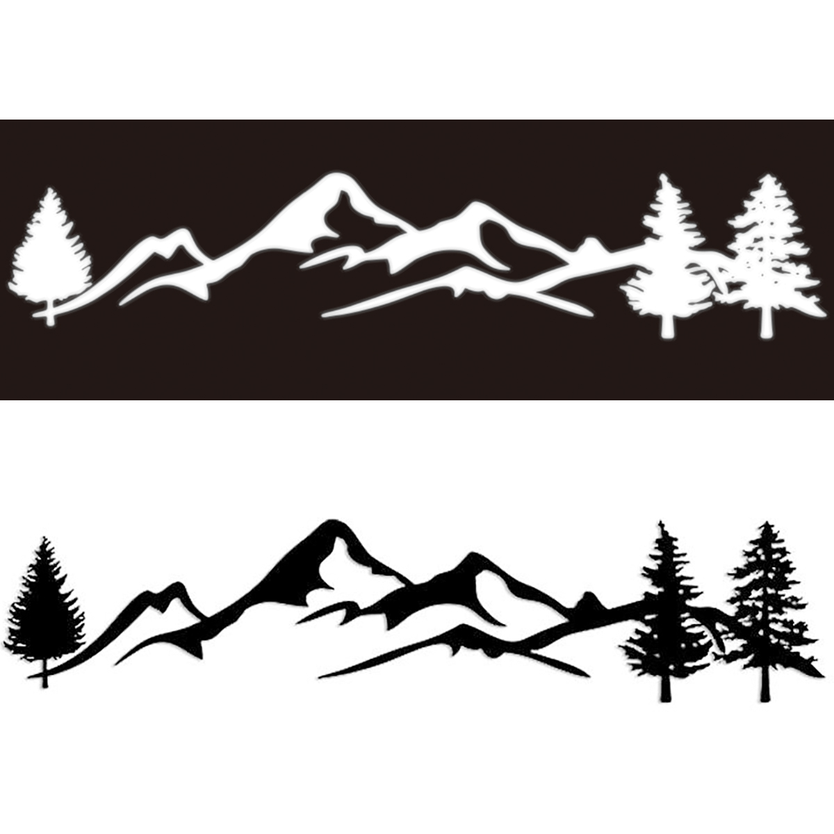 100x20cm Car Sticker Graphics Decal Snowy Mountain Range For Camper Van ...