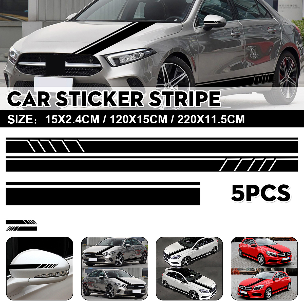 5pcs-Universal-Car-Body-Stripe-DIY-Sticker-Decal-Trim-Side-Hood-Rear-View-Mirror-Vinyl-1714637