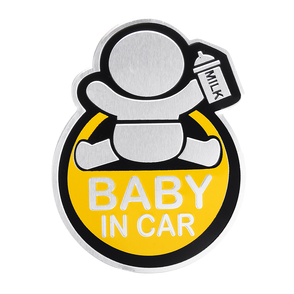 Baby in Car Stickers Aluminum Auto Tail Window Decal Warning Safety ...