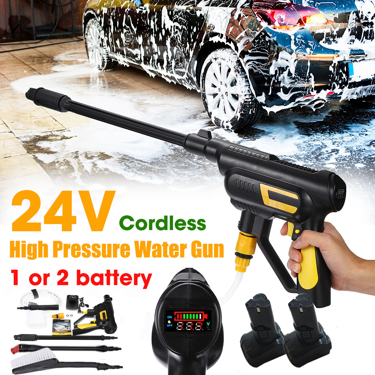 High Pressuer Water Cleaning Cordless Portable Pressure Cleaner ...