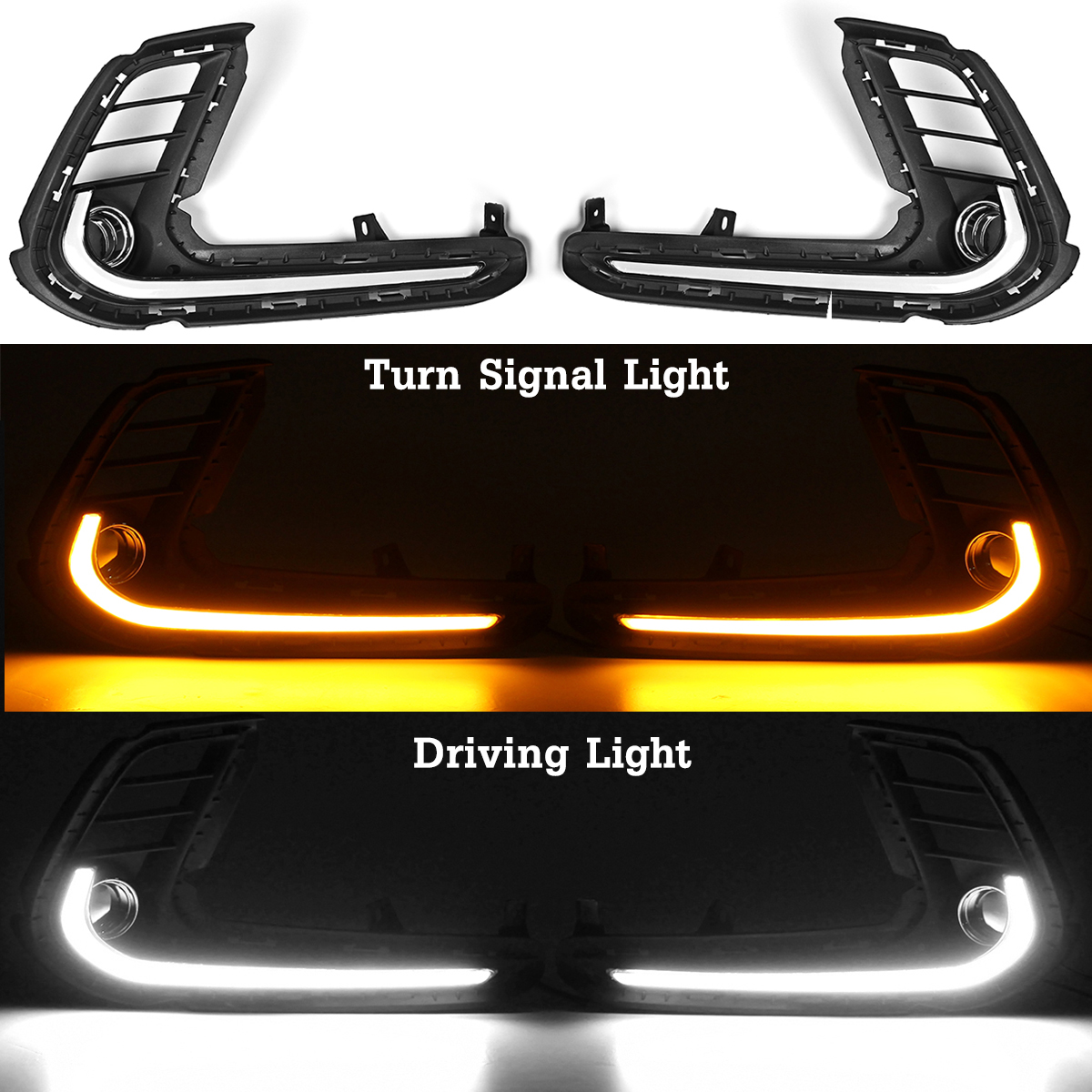 Pair Dual Color Car LED Daytime Running Lights Turn Signal Lamp for ...