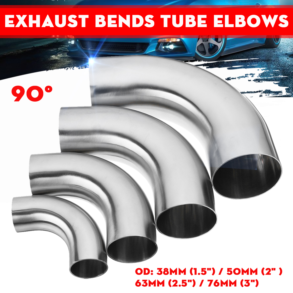 15inch 2inch 25inch 3inch Od 90 Degree Exhaust Pipe Bends Tube Elbows