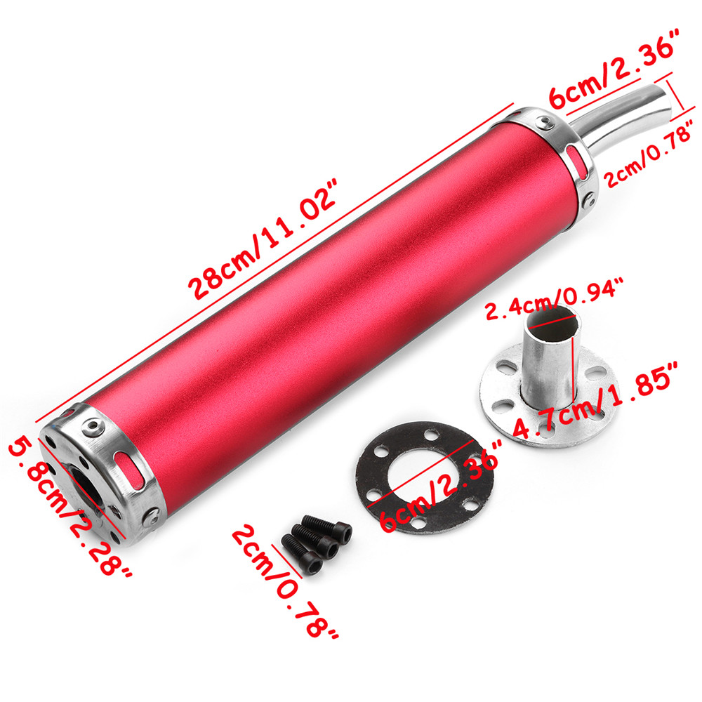 280MM-Motorcycle-Racing-Blue-Red-Exhaust-Muffler-Pipe-Silencer-2-Stroke-1327157