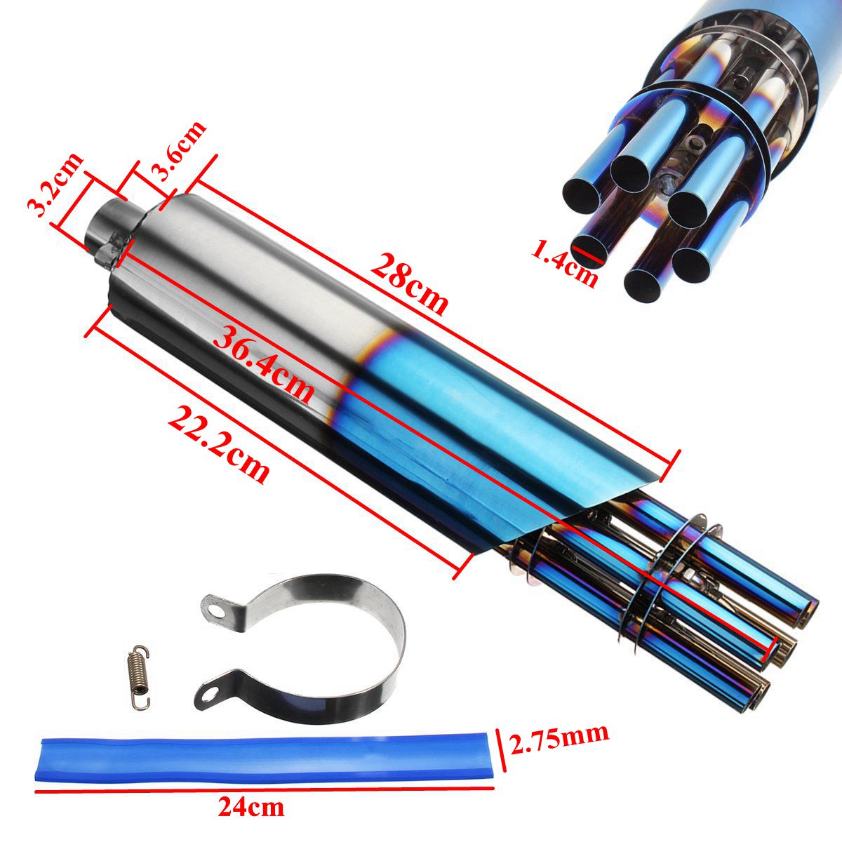 32mm-Motorcycle-Exhaust-Muffler-Machine-Rotating-Vent-Pipe-Blue-Stainless-Steel-1034462