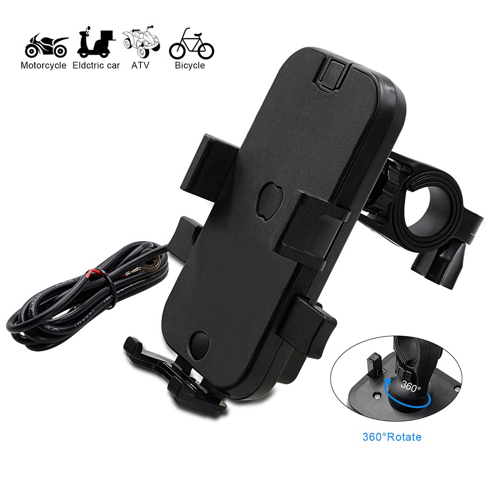 12V-21A-Dual-USB-Charger-GPS-Phone-Holder-Handlebar-Mount-Bracket-Universal-Automatic-Lock-For-Motor-1701164