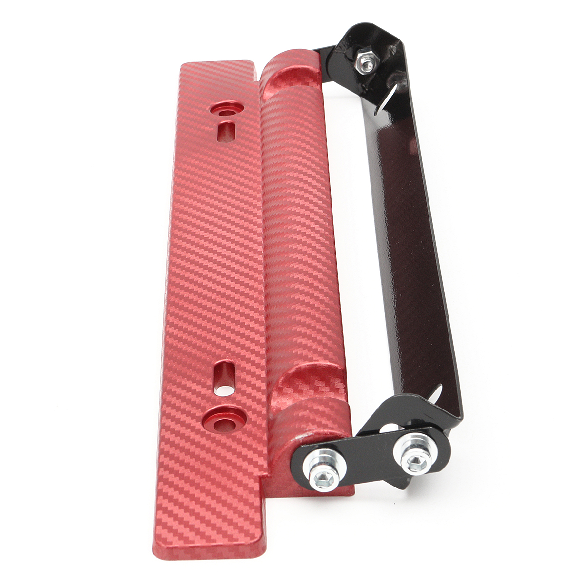 Carbon-Fiber-Style-Front-Bumper-License-Plate-Frame-Adjustable-Mount-Bracket-1812914