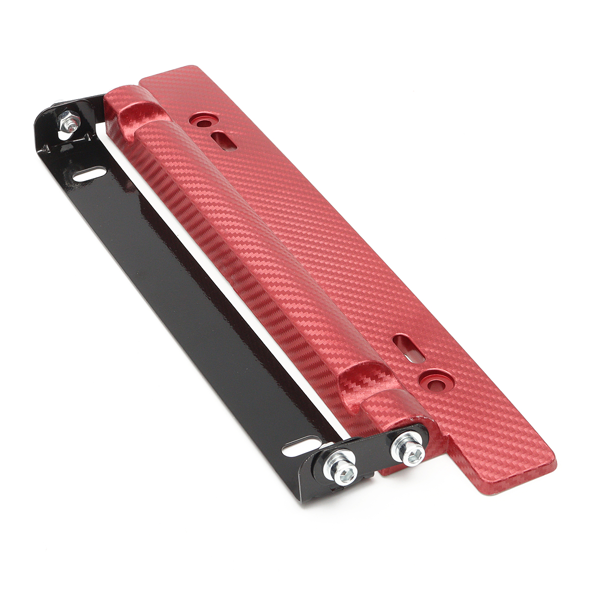 Carbon-Fiber-Style-Front-Bumper-License-Plate-Frame-Adjustable-Mount-Bracket-1812914