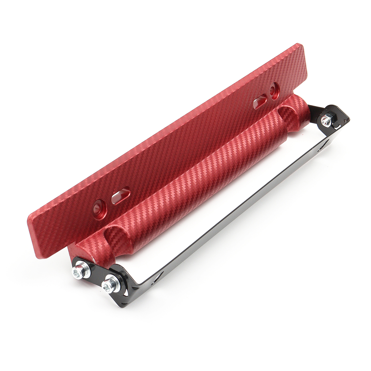 Carbon-Fiber-Style-Front-Bumper-License-Plate-Frame-Adjustable-Mount-Bracket-1812914