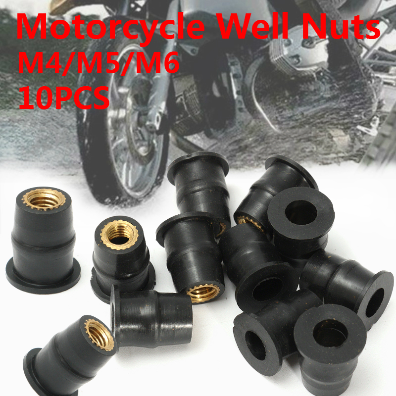 Motorcycle-M4-M5-M6-Metric-Rubber-Well-Nuts-Windscreen-Windshield-Fairing-Cowls-Fastener-Screws-Univ-1746739