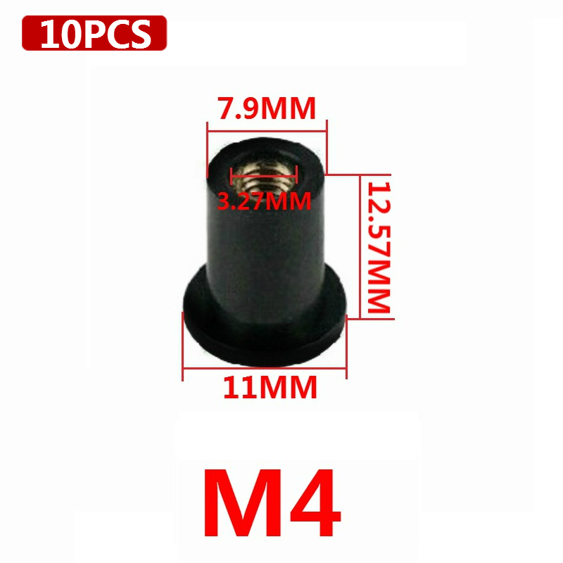 Motorcycle-M4-M5-M6-Metric-Rubber-Well-Nuts-Windscreen-Windshield-Fairing-Cowls-Fastener-Screws-Univ-1746739