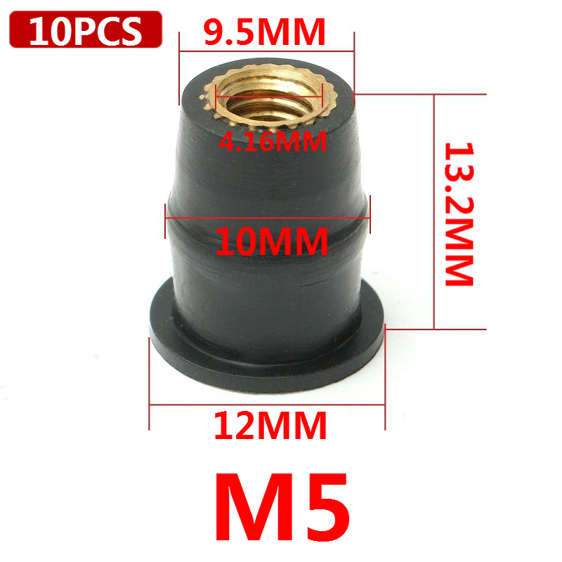 Motorcycle-M4-M5-M6-Metric-Rubber-Well-Nuts-Windscreen-Windshield-Fairing-Cowls-Fastener-Screws-Univ-1746739