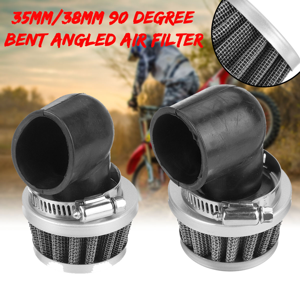 35mm--38mm-90-Degree-Bent-Angled-Air-Filter-Cleaner-90cc-110cc-PIT-QUAD-DIRT-BIKE-1784044