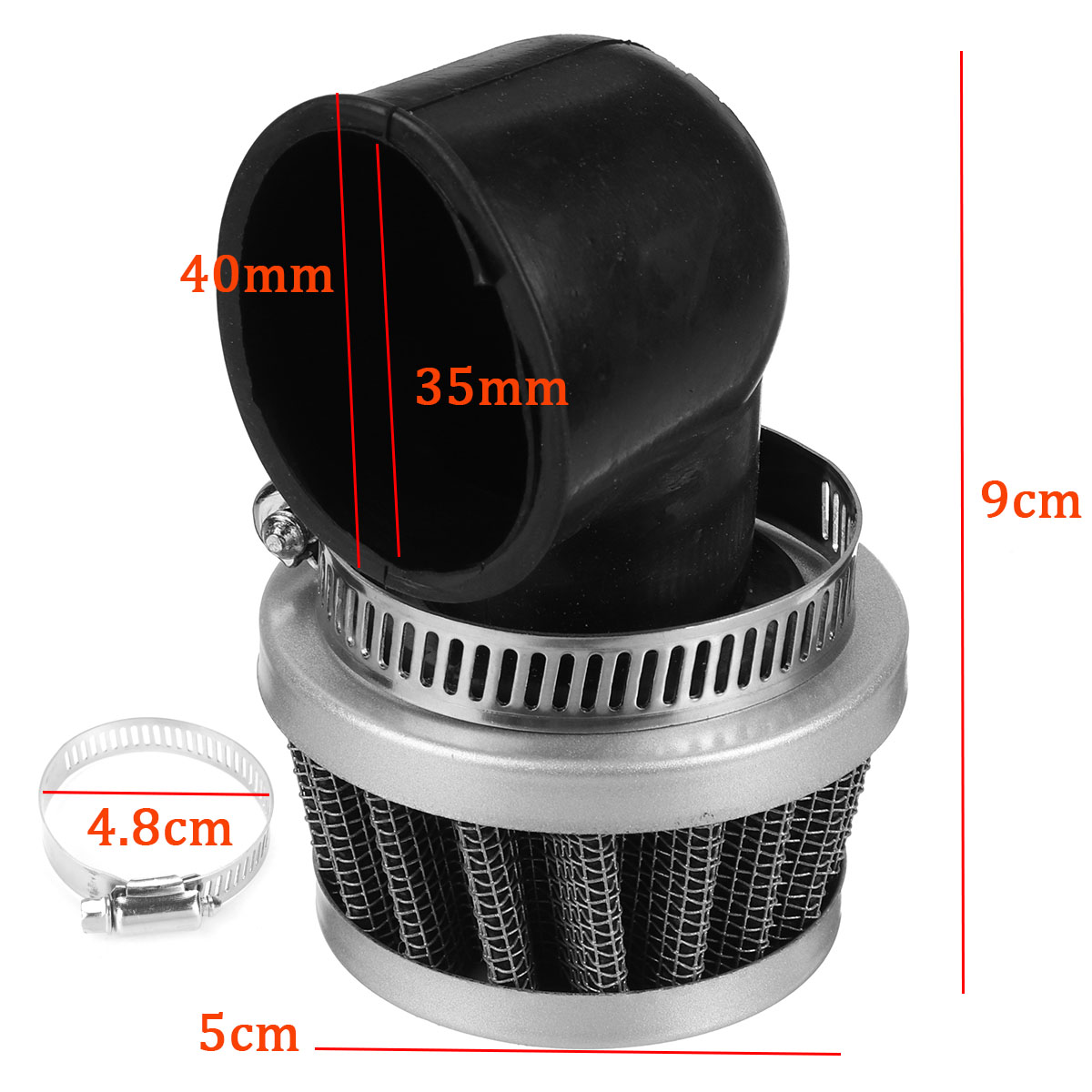 35mm--38mm-90-Degree-Bent-Angled-Air-Filter-Cleaner-90cc-110cc-PIT-QUAD-DIRT-BIKE-1784044