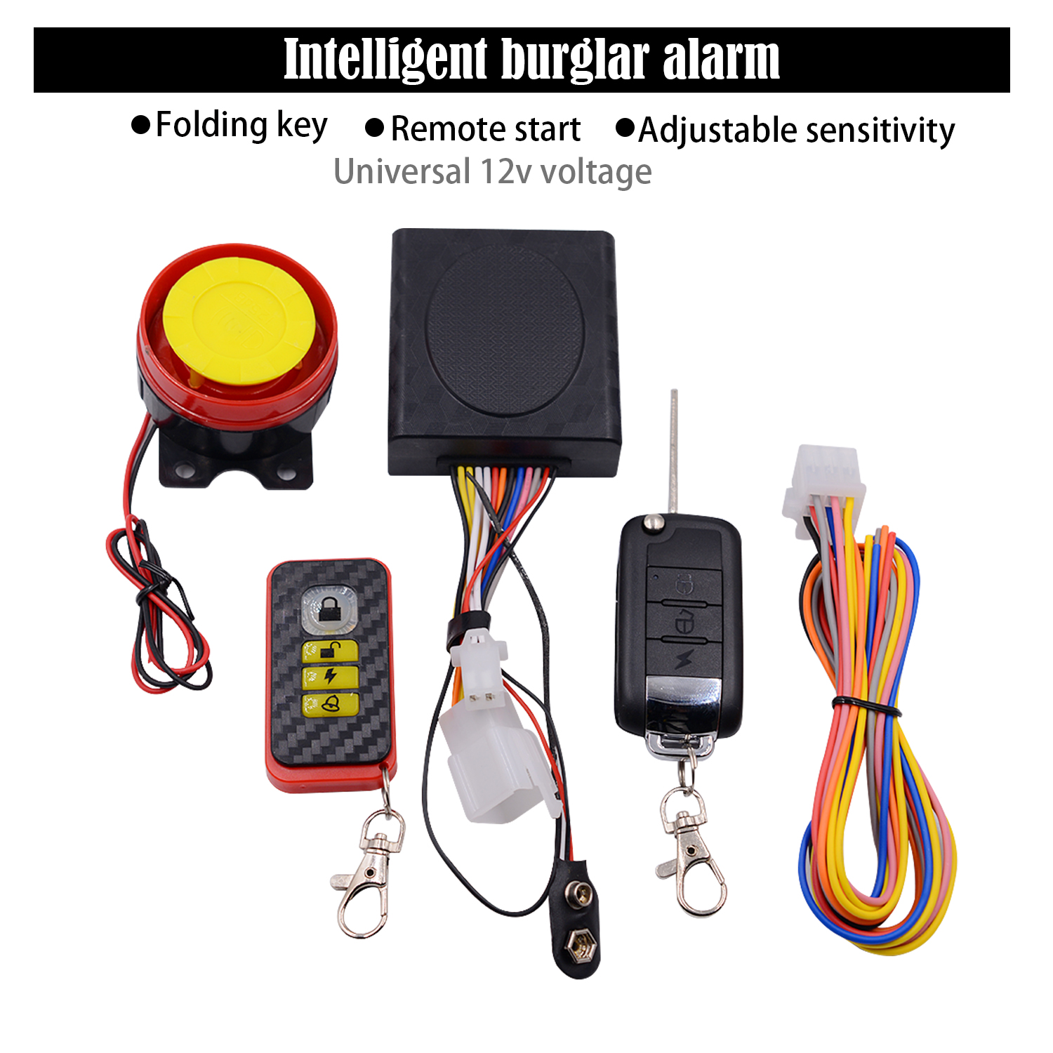 12V-128DB-SIngle-Way-Remote-Engine-One-button-Starter-Motorcycle-Scooter-Security-Alarm-System-Anti--1761532