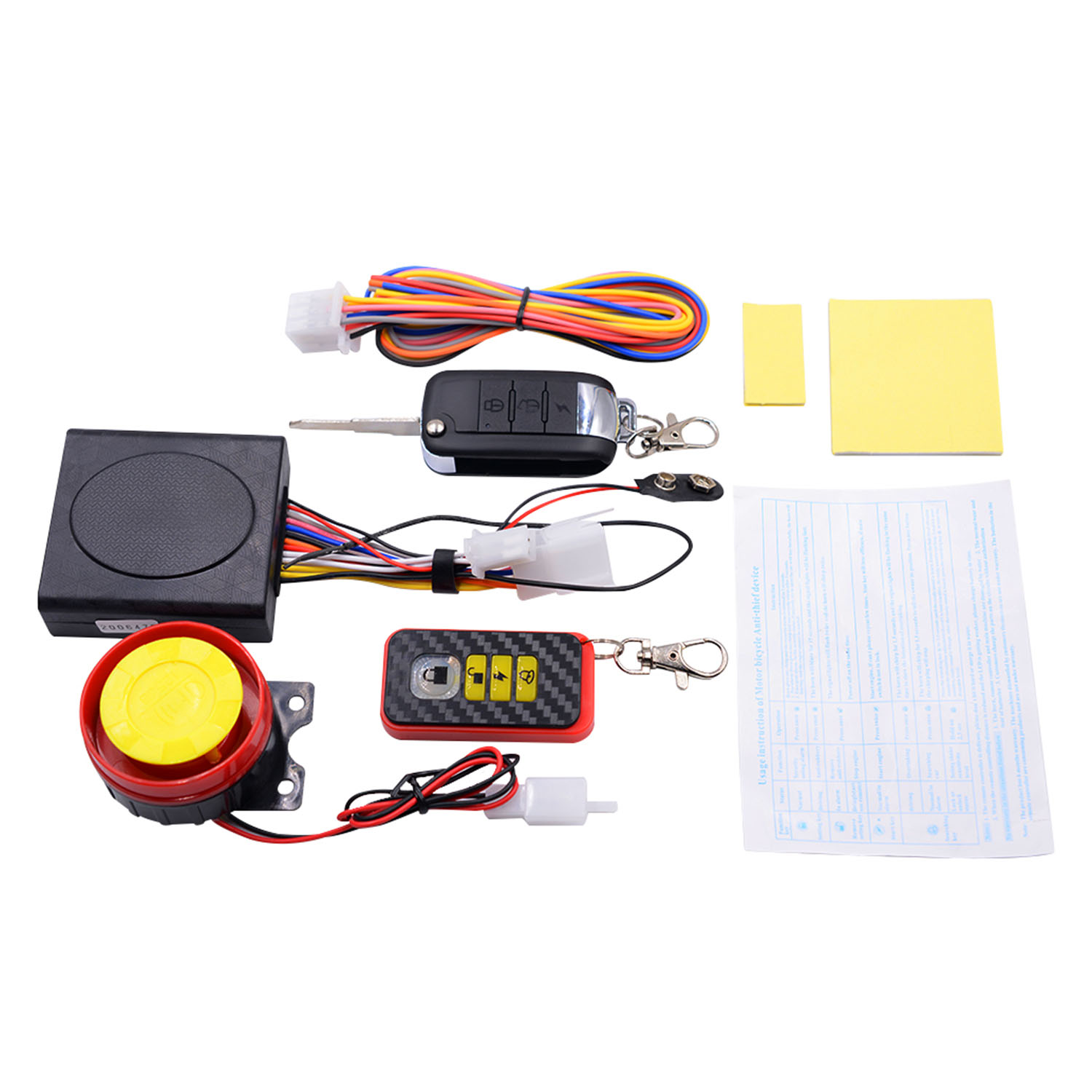 12V-128DB-SIngle-Way-Remote-Engine-One-button-Starter-Motorcycle-Scooter-Security-Alarm-System-Anti--1761532
