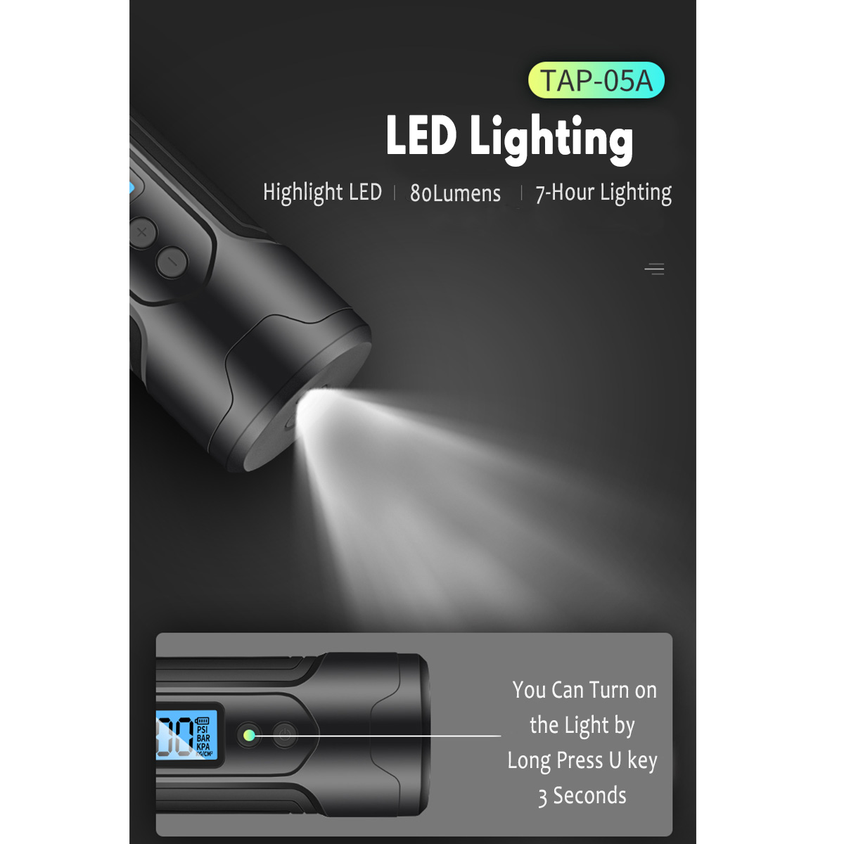 12V-3000mAh-25-35Lmin-Protable-Wireless-Air-Pump-LCD-Display-Electric-Compressor-Tire-Inflator-Press-1566796