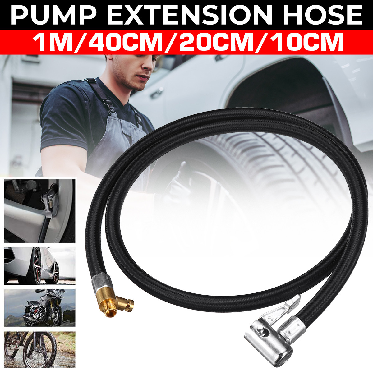 Lock Air Chuck With Air Hose Inflation Adapter Extension Inflation ...