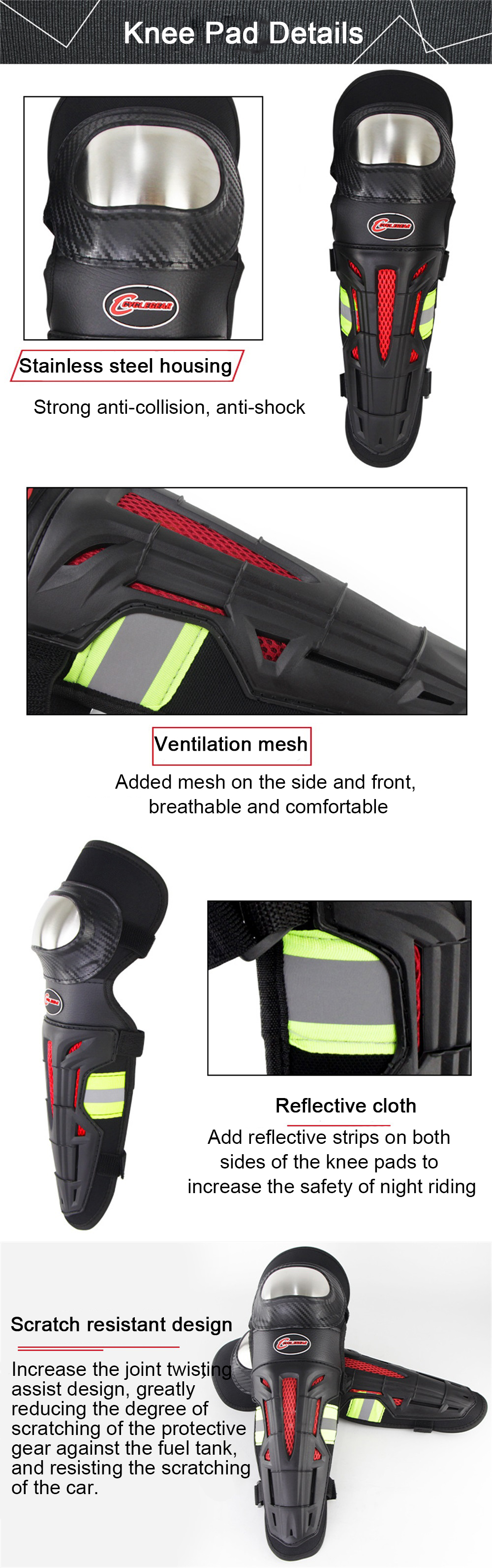 CYCLEGEAR-Motorcycle-Elbow--Knee-Pads-Protectors-Dirt-Bike-Knee-Pad-Off-Road-Motocross-Protective-Ge-1815957