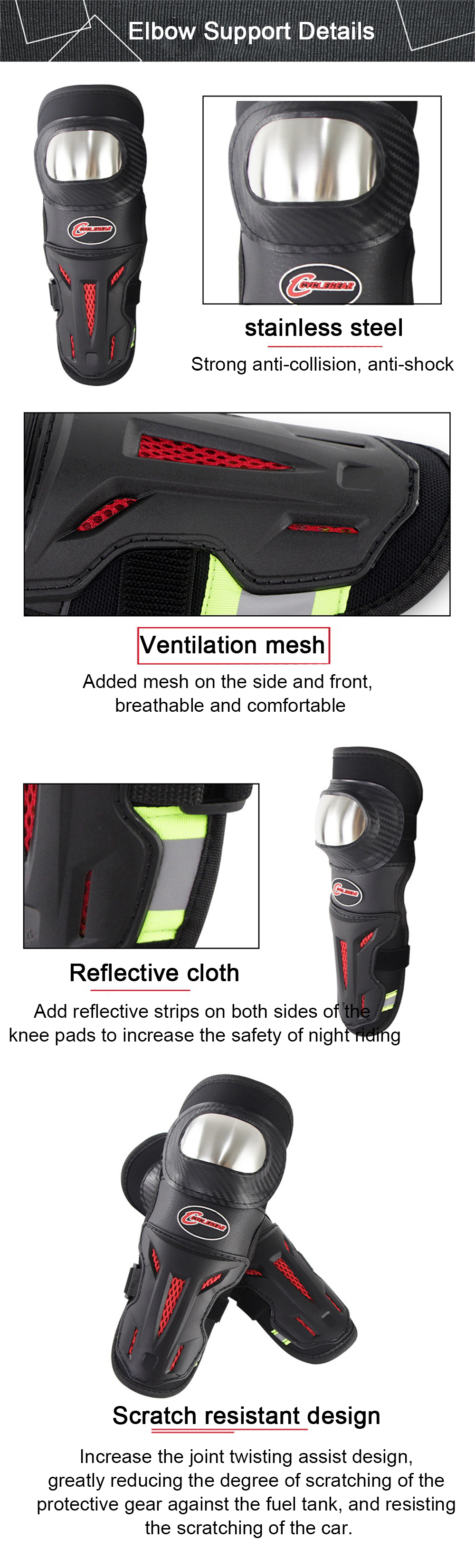 CYCLEGEAR-Motorcycle-Elbow--Knee-Pads-Protectors-Dirt-Bike-Knee-Pad-Off-Road-Motocross-Protective-Ge-1815957