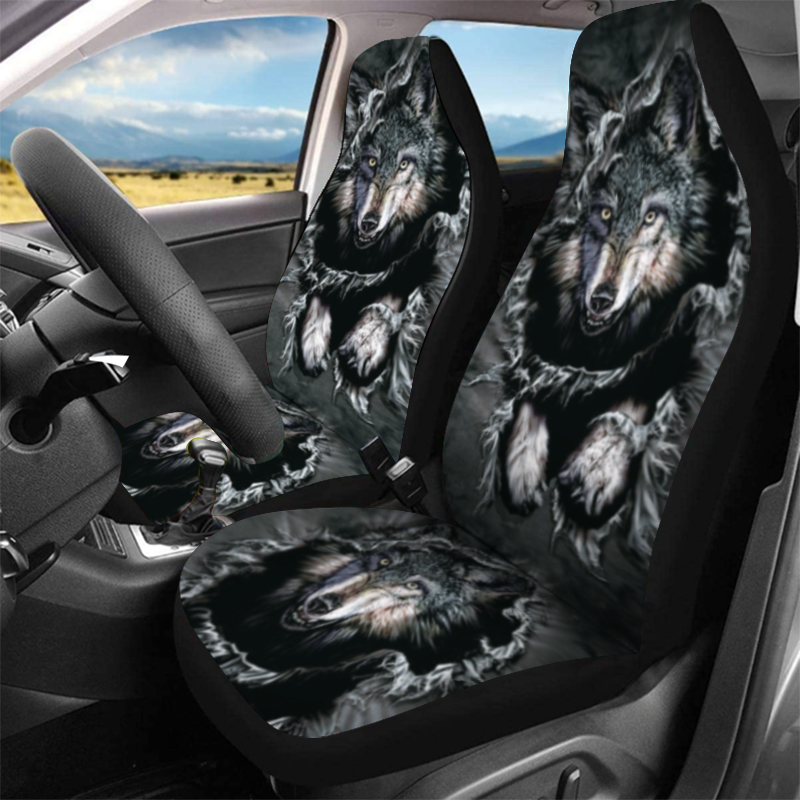 17PCS-Universal-Car-Seat-Cover-Black--White-Wolf-Design-Front--Rear-Seat-Full-Protect-1790839