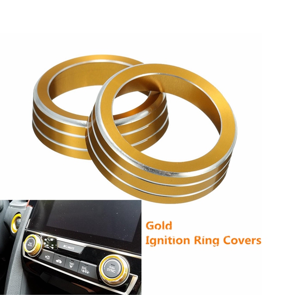 2Pcs-AC-Aluminum-Control-Switch-Ignition-Ring-Knob-Cover-For-Honda-Civic-16-17-1261561