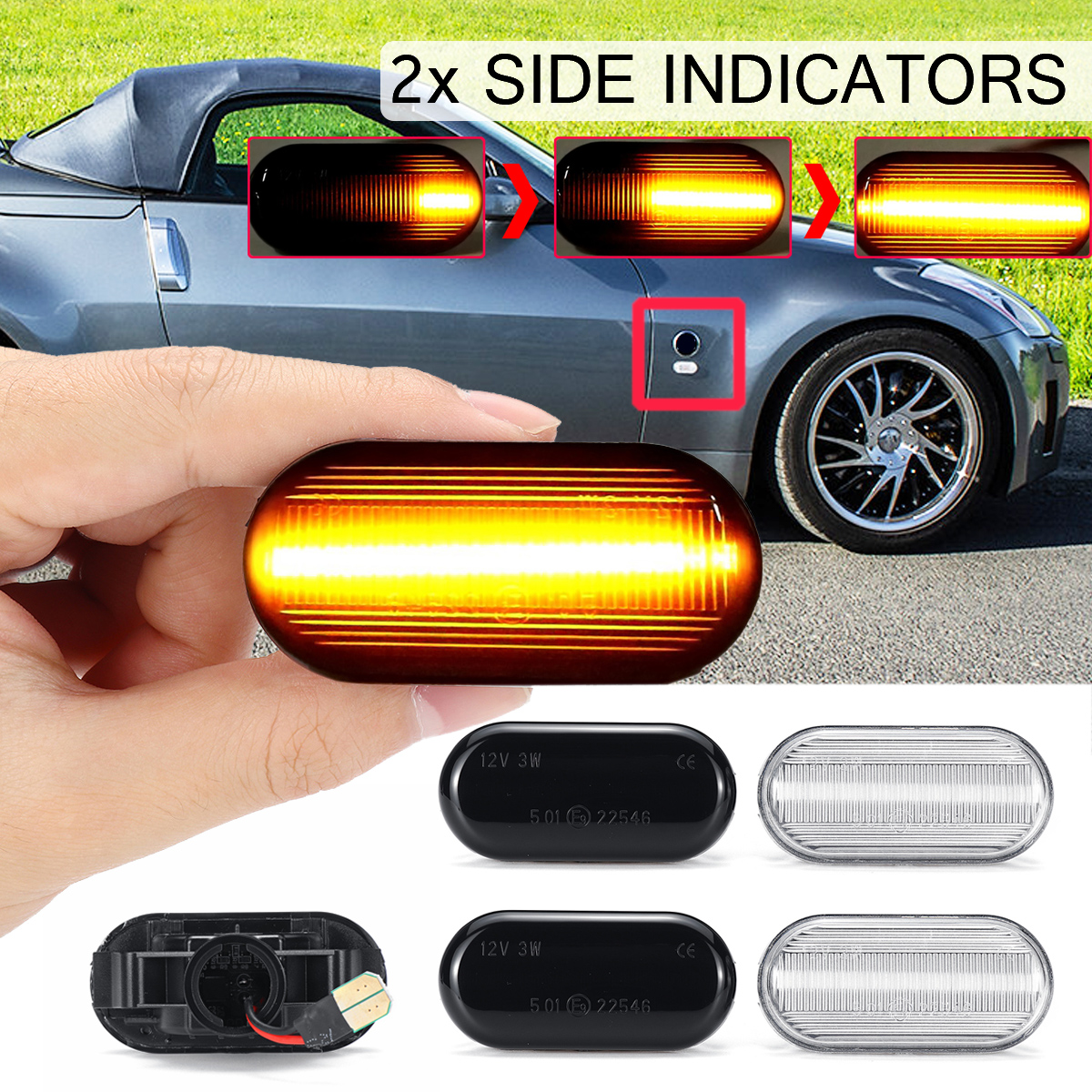 Dynamic-Flowing-LED-Side-Marker-Indicator-Lights-Repeaters-Lamp-Amber-for-Nissan-Tiida-Qashqai-Navar-1608234