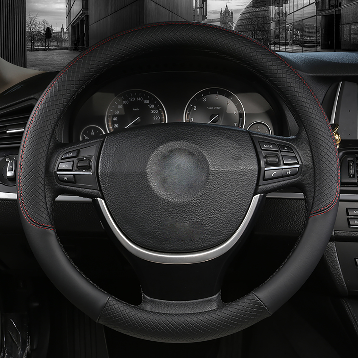 38CM-Universal-Anti-Slip-Breathable-Car-Steering-Wheel-Cover-PU-Leather-Vehicle-1796542